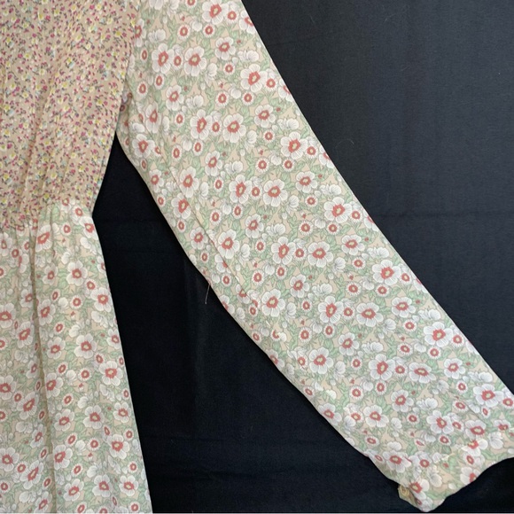 POL Delicate Floral Print Cottagecore Long Sleeve Sheer Dress, size L - Picture 4 of 12